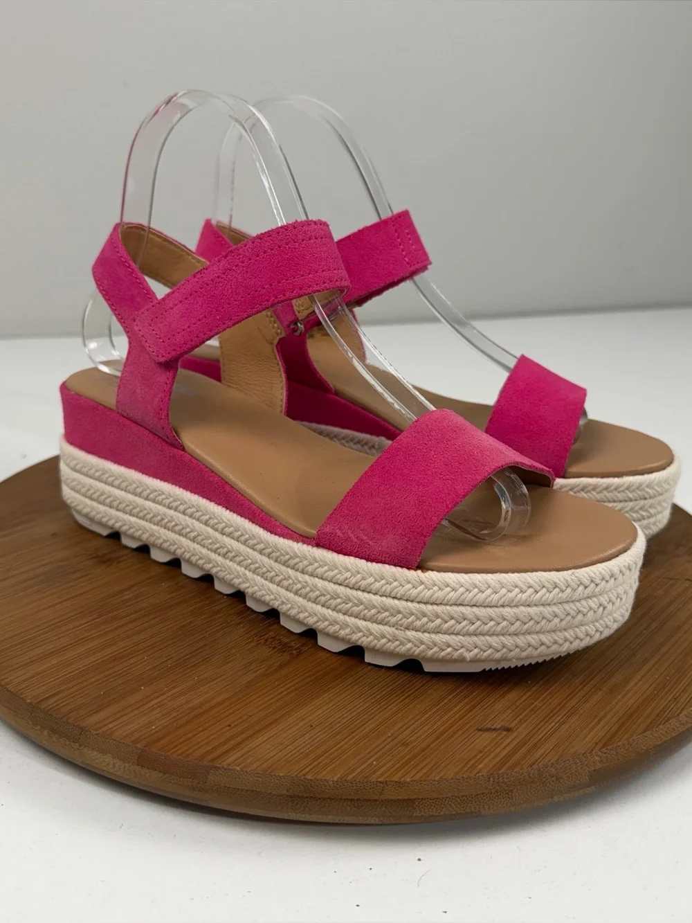 Sorel Cameron Pink Suede Platform Sandals